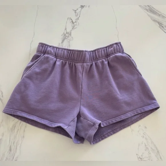 GUC Basin + Range Women’s French Terry Sweat Shorts in lavender (100% cotton) - Picture 4 of 12